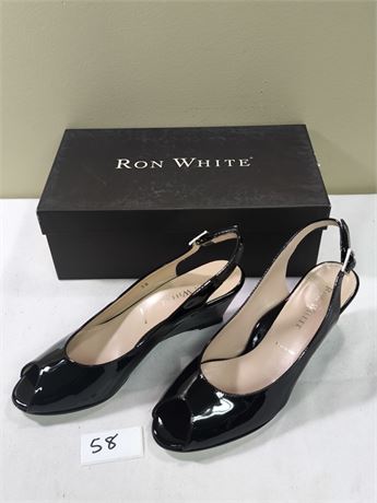 Lot 58 - Women's Peep-Toe Slingback Wedge Pumps Ron White Jadine