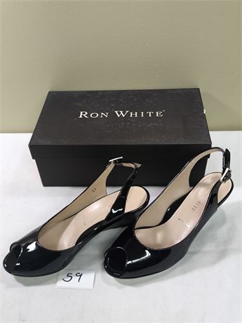 Lot 59 - Women's Peep-Toe Slingback Wedge Pumps Ron White Jadine
