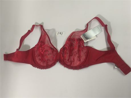 Lot 191 - Simone Perele Wish Full Cup Ruby Pink Plunge Bra
