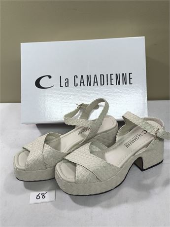 Lot 68 - Women's Suede Heeled Sandals La Canadienne Pico