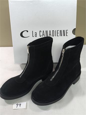 Lot 99 - Women's Front-Zip Suede Ankle Boots La Canadienne Chiara