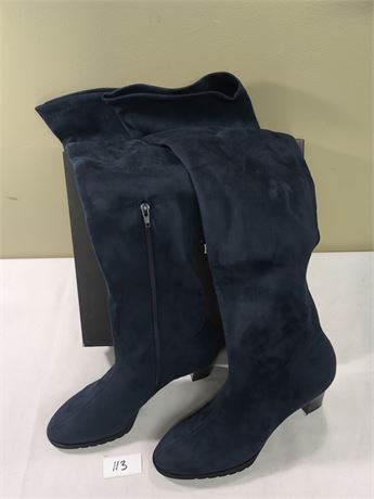 Lot 113 - Women's Suede Over-The-Knee Boots with Block Heels Ron White Hillary
