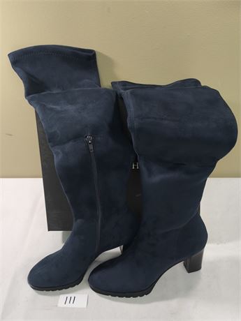 Lot 111 - Women's Suede Over-The-Knee Boots with Block Heels Ron White Hillary