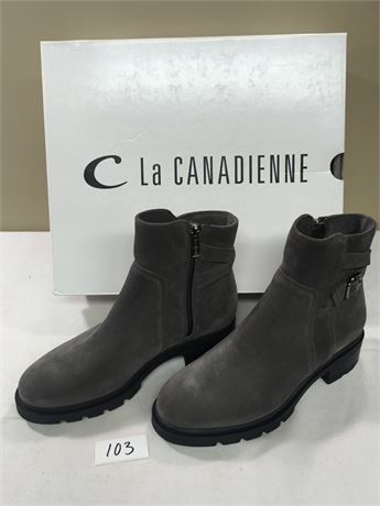 Lot 103 - Women's Suede Platform Ankle Boots La Canadienne Shai