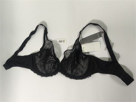 Lot 224 - Simone Perele Wish Full Cup Black Plunge Bra