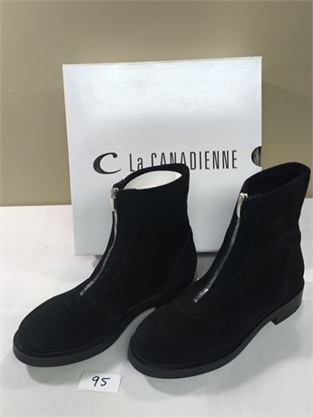 Lot 95 - Women's Front-Zip Suede Ankle Boots La Canadienne Chiara