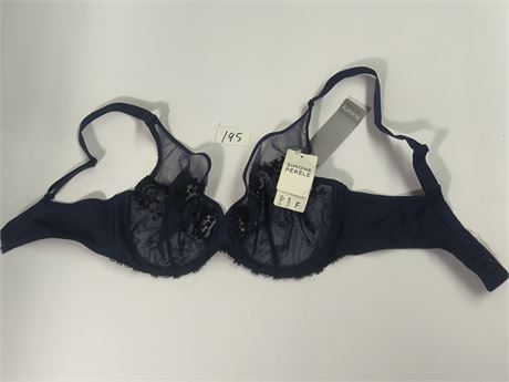 Lot 195 - Simone Perele Wish Full Cup Night Blue Plunge Bra