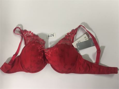 Lot 208 - Simone Perele Wish Push Up Ruby Pink Triangle Bra