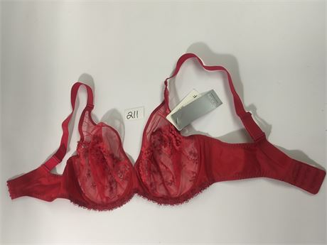 Lot 211 - Simone Perele Wish Full Cup Ruby Pink Plunge Bra