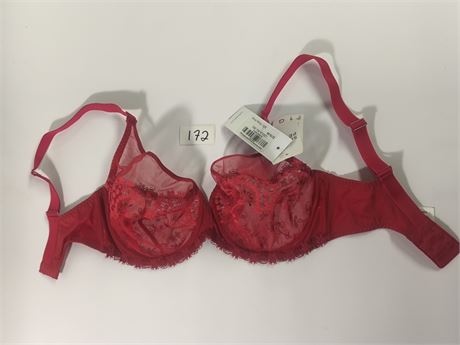 Lot 172 - Simone Perele Wish Full Cup Ruby Pink Plunge Bra