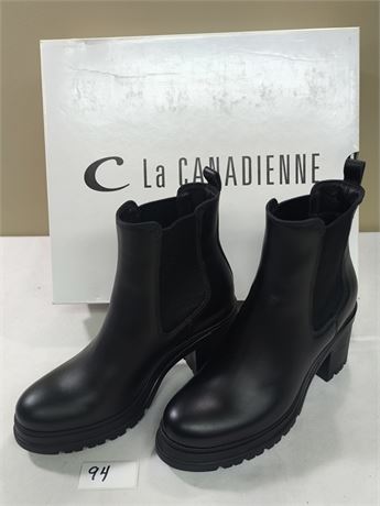 Lot 94 - Women's Black Leather Boots La Canadienne Paxton Bootie