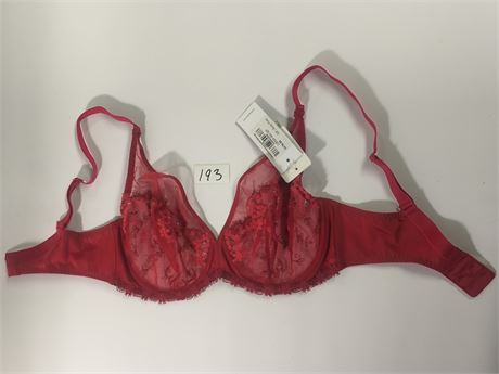 Lot 193 - Simone Perele Wish Full Cup Ruby Pink Plunge Bra