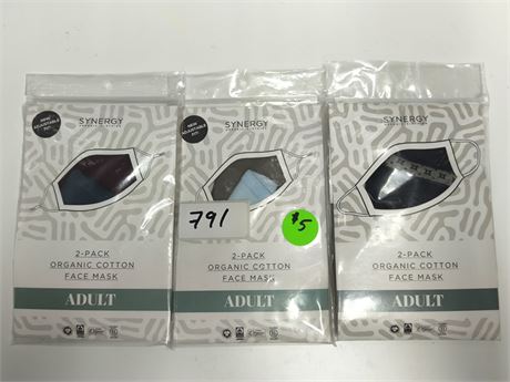 Lot 791 - Synergy Adult 2-Pack Face Masks