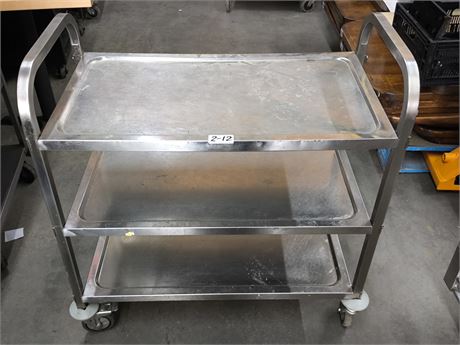 Lot 2-12- Three Tier Metal Rolling Table