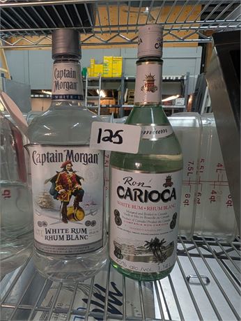 Lot 125 - Captain Morgan White Rum, Ron Carioca White Rum