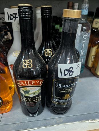 Lot 108 - Blarney's Country Cream Liquor and Baileys Original Irish Cream