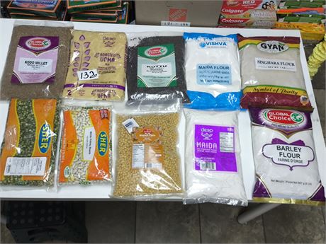 Lot 132 -  various flours , grains&pulses