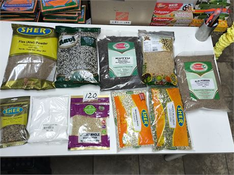 Lot 120 -  various flours , grains&pulses