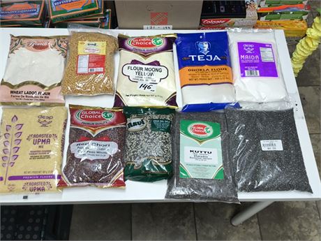 Lot 146 - various flours , grains&pulses,seeds