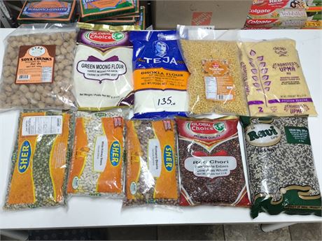 Lot 135 -  various flours , grains&pulses