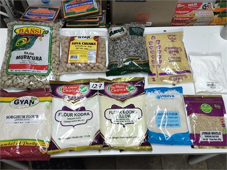 Lot 127 -  various flours , grains&pulses