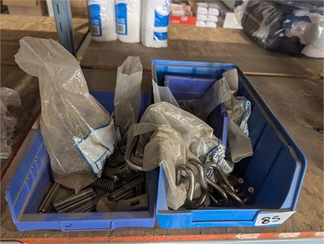 Lot 85 - Various snap rings, springs, hooks, and other metal hard wear