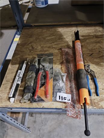 Lot 115 - Red file, cable cutter, plyers see pictures
