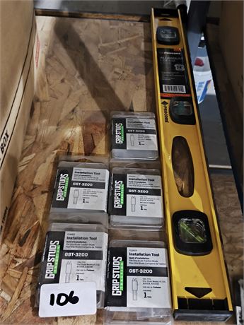 Lot 106 - Grip Studs Power Instillation Tool, (1) Level