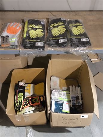 Lot - 11 Various Work Gloves