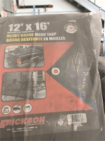Lot 97 - (1) 12' x 16' Heavy Grey Mesh Tarp
