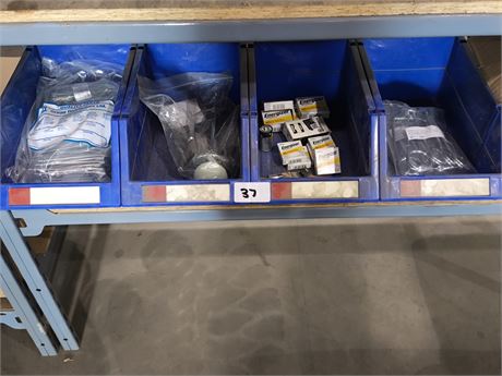 Lot 37 - Industrial Safety Pins, Various Batteries, Bin Holders