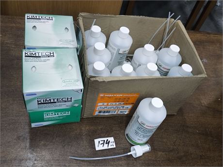 Lot 174 - Aerochem liquid hand cleaner, Kimtech delicate task wipers