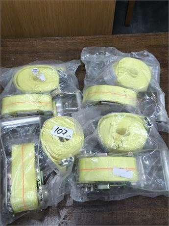 Lot 107 - Assorted Ratchet Tie - Down Straps