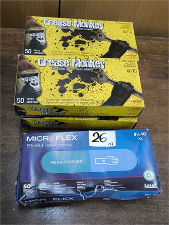 Lot 26 - Grease Monkey & MicroFlex Gloves