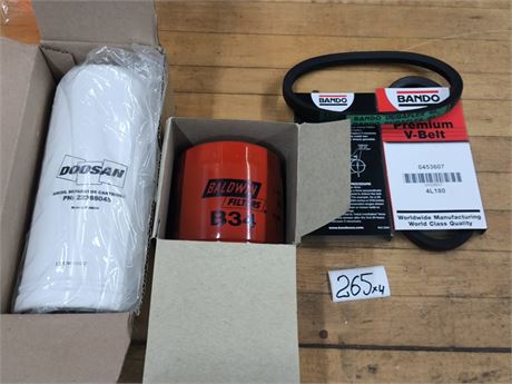 Lot 265 -  Air/oil separator cartridge, Filter, V-Belt