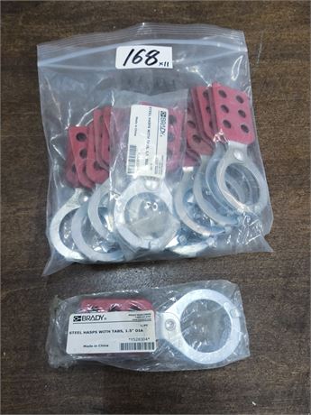 Lot 168 - Brady steel hasps with tabs