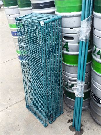 Lot 2-26 - Metal shelving with wheels