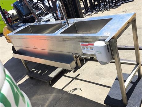 Lot 1-50  - Stainless Steel Two Tub Sink