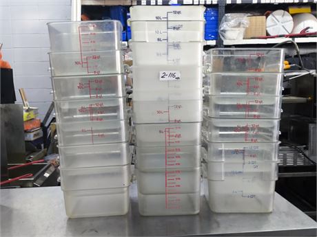 Lot 2-116 - Cambro Square 12-quart Food Storage Containers