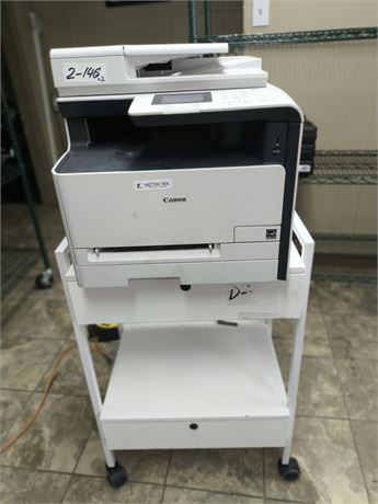 Lot 2-146 - Canon Wireless Color Laser Multifunction Printer and Cart