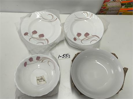 Lot 1-55A - Plates with Floral Print