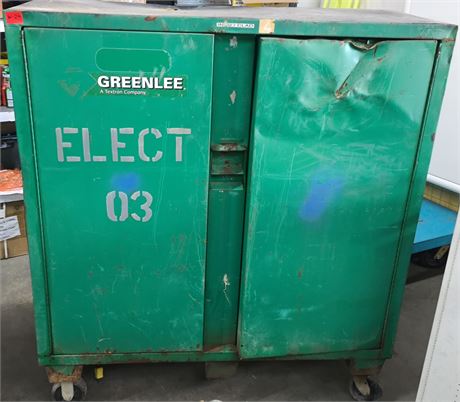 Lot -W-24 - Greenlee 2-Door Cabinet On Wheels