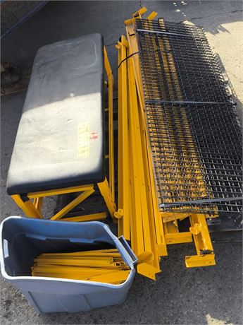 Lot - W-63 - Dewalt Heavy Duty Wire Shelving Unit + Adjustable Bench