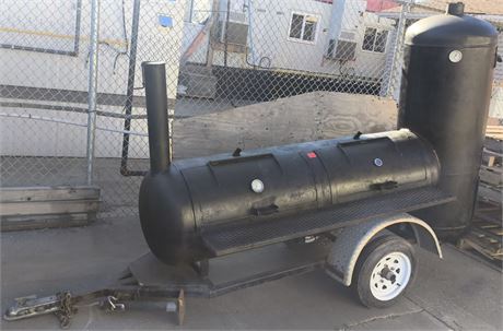 Lot - W-50 - BBQ Smoker Trailer Custom Built